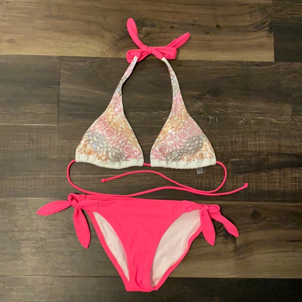 Victoria Secret Bikini Pink Triangle Top M/S